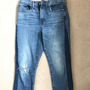 Two toned panel madewell jeans